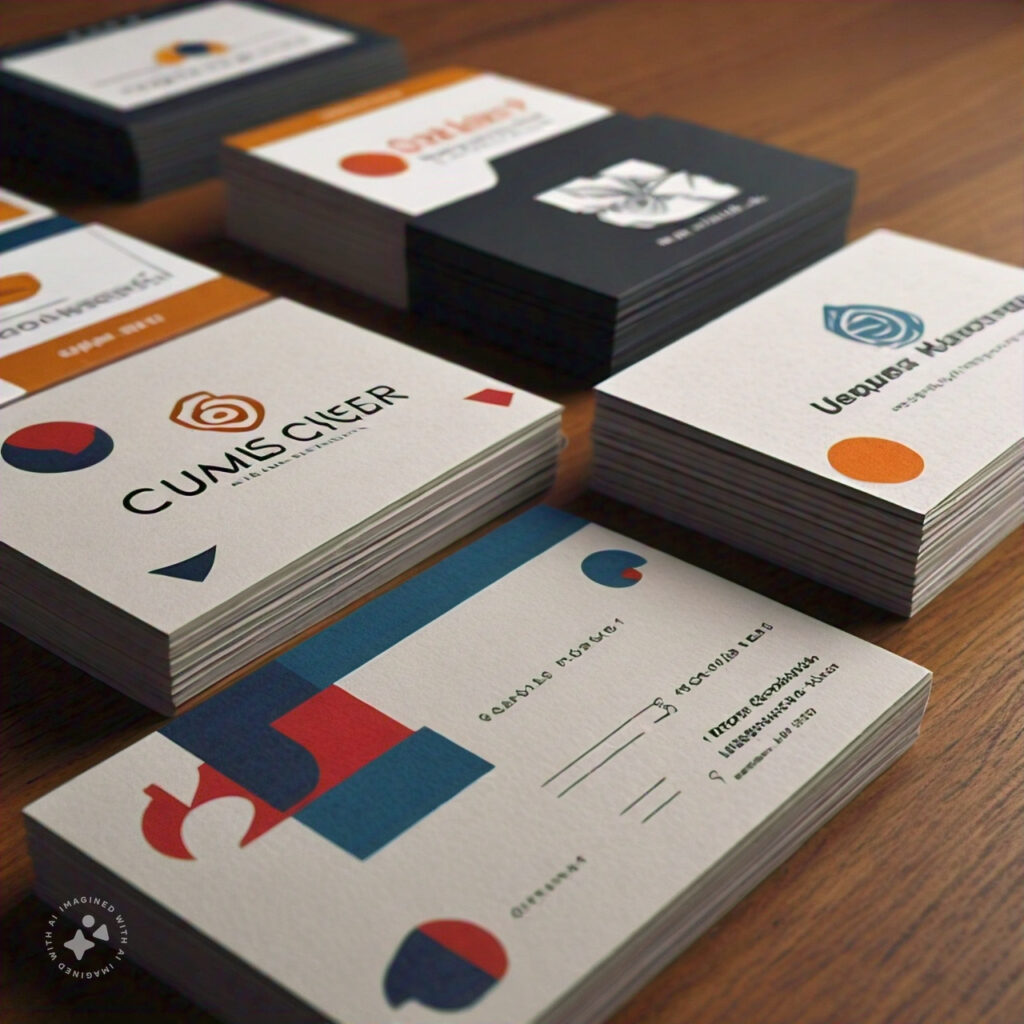 stacks of custom full color business cards